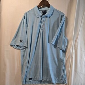 Cleveland Classics Mens Light Blue Striped Golf Polo Shirt Size L G